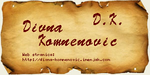 Divna Komnenović vizit kartica